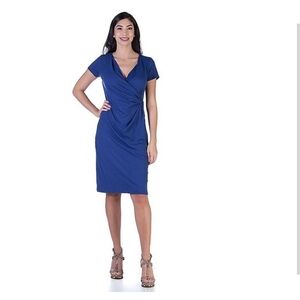 Cap Sleeve Faux Wrap Dress